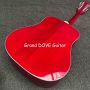 Custom 41 Inch 12 Strings Flamed Maple Neck Back Side Dove GB Style Acoustic Guitar in Red Finishing Color