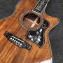 Custom Solid Koa Wood Om Cutaway Body Acoustic Guitar Wood Pickguard