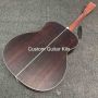 Custom OM body acoustic guitar kits with herringbone binding no painting