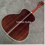 Custom OOO Body Yellow Painting Solid Rosewood Back Side Acoustic Guitar Bone Nut 43~48mm Nut Width