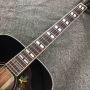 Custom Hummingbird Solid Spruce Top GB Acoustic Guitar in Black Color