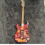 Custom Heavy Relic Floyd Rose Tremolo Bridge Red Frank 5150 Black White Stripes Edward Eddie Van Halen Electric Guitar