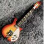 Custom Rickenback 600 Style Electric Guitar in Cherry Sunburst Color with R Tail System Bridge Accept Guitar OEM