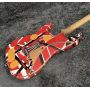 Edward Eddie Van Halen Heavy Relic Red Franken 5150 Black White Stripes Floyd Rose Tremolo Bridge Frankenstein Electric Guitar