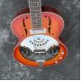 2023 Top Quality Metal Top Double F Top Red Back 6 Strings Dobro Resonator Steel Electric Guitar 