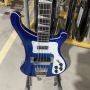 Custom Ricken 4003 Bass Electric Guitar in Transparent Blue Color with Chrome Hardware 