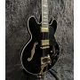 Custom Hollow Body ES-335 Electric Guitar in Black Color Semi with Bigsby Tremolo System