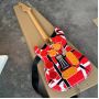 Custom EVH Edward Eddie Van Halen Heavy Relic Red Franken Electric Guitar Black White Stripes Tremolo Bridge Slanted Pickup