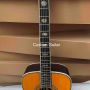 Custom 41 Inch Dreadnought D-45AA Abalone Binding Solid Rosewood Back Side Acoustic Electric Guitar in Yellow Natural Finish