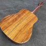 Custom Dreadnought Solid Spruce Top KOA Back Side Herringbone Binding Electric Guitar 