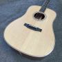 Custom Dreadnought Solid Spruce Top KOA Back Side Herringbone Binding Electric Guitar 