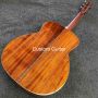 Custom 40 Inch OM Body Spruce Top KOA Back Side Herringbone Binding Electric Guitar 