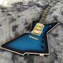 Custom Iban Destroyer Style Special Body Electric Guitar with Abalone Binding in Blue