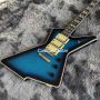 Custom Iban Destroyer Style Special Body Electric Guitar with Abalone Binding in Blue