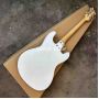 Custom 1966 Ventures White Electric Guitar Mosrite Zero Fret JRM Johnny Ramone Black Pickguard Chrome Hardware