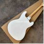 Custom 1966 Ventures White Electric Guitar Mosrite Zero Fret JRM Johnny Ramone Black Pickguard Chrome Hardware