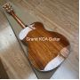 Custom Solid KOA Top OM Body Ebony Fingerboard 40 Inch Real Abalone Acoustic Guitar