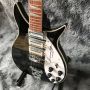 Custom Rickenback 350 Style Herringbone Binding Electric Guitar in Black Color