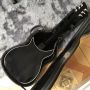 Custom Rickenback 350 Style Herringbone Binding Electric Guitar in Black Color