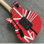 Custom Red and White Stripes Electric Guitar