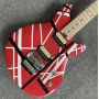 Custom Red and White Stripes Electric Guitar