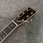 Custom Solid Spruce Top OM Body Ebony Fingerboard 40 Inch Real Abalone Acoustic Guitar