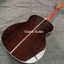 Custom Solid Spruce Top OM Body Ebony Fingerboard 40 Inch Real Abalone Acoustic Guitar