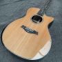 Custom Solid Cedar Wood Abalone Binding Life Tree Inlay Acoustic Guitar with Armrest