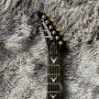 Custom Jackson Style V Shape Ebony Fingerboard Single Bridge Pickup Gold Hardware Electric Guitar Black Glossing with Active Pickup