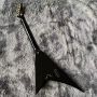 Custom Jackson Style V Shape Ebony Fingerboard Single Bridge Pickup Gold Hardware Electric Guitar Black Glossing with Active Pickup