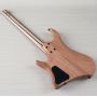Custom 6 Strings 30 Inch Ash Body Tree Burl Top Headless Electric Guitar 