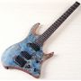Custom 6 Strings 30 Inch Ash Body Tree Burl Top Headless Electric Guitar 