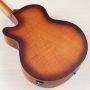 Custom Fretless 4 Strings 43 Inch Jumbo Acoustic Bass Guitar F Hole Full Flamed OAK Bass Guitar with EQ Electric Acoustic Gutiar