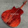 Custom GA Body Solid Ebony KOA Back Side Acoustic Electric Guitar with Armrest Double BIG Pickup Ebony Fingerboard