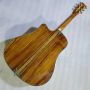 Custom Solid Koa Back Side Real Abalone Cutaway Dreadnought Acoustic Electric Guitar