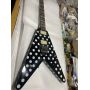 Custom Randy Rhoads Electric Guitar Solid Wood White Dot Glossy Finish Chrome Hardware Accept Guitar OEM