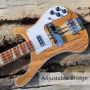 Maple+Rosewood Neck Thru Body Electric Bass Guitar, Upgrade Adjustable Bridge Available, Spalted Maple
