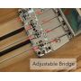 Custom Neck Through Body Lefty Handed Rickenback Style Electric Bass Guitar, 4 String Cherry Sunburst Color Bass, Adjustable Bridge, Herringbone Checkerboard Binding