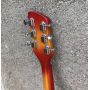 Custom 325 Cherry Burst Ricken Style Electric Guitar, Tremolo System Bridge, F-hole Semi Hollow Body, 3 Mini Humbucker Pickups, 20.75