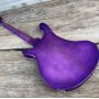Custom Rickenback Style 4003 Electric Bass Guitar, Transparent Purple, Basswood Body, Maple Neck, Upgrade Adjustable Bridge Available