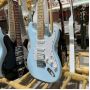 Custom Fender Copy ST Electric Guitar, Mahogany Body, White Pearl pickguard, Sky Blue Color, Maple Fingerboard