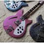 Custom 6 Strings Rickenbacker Style Semi-Hollow Electric Guitar with Sparkle Color