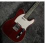 Custom Tele Electric Guitar, Wine Red Color, Mahogany Body, Rosewood Fretboard, Double Binding