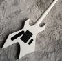 Custom BC RICH Mick Warlock Electric Guitar In White with Binding Spider Inlay FR Bridge
