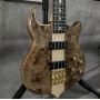 Custom 4 String Electric Bass Guitar Burl Maple Top Gold Hardware Neck Thru Body Active