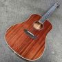 Custom Full Mahogany Wood 41 Inch Dreadnought D Style Acoustic Guitar with Herringbone Binding