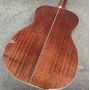 Custom Grand Guitar Full Mahogany Wood 40 Inch OM Style Acoustic Guitar with Herringbone Binding