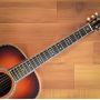 Custom Dark Brown Burst Solid Wood OM-42 / 45 Style Acoustic Guitar