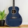 Navy Blue Solid Solid East Indian Rosewood Back Side OM Acoustic Guitar with Double PRO S1 000-14 Fret European Spruce Top 