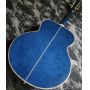Custom 43 inch J200 series blue water ghost glossy paint abalone inlaid acoustic guitar